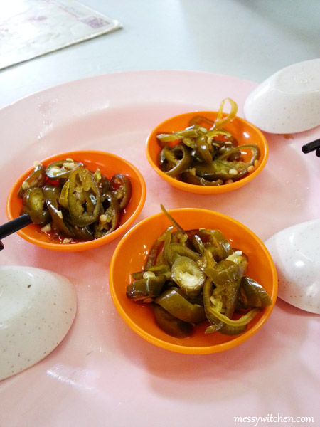 Pickled Green Chilies @ Meng Kee Char Siew Restaurant